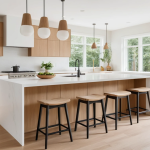 Two Tone White And Wood Kitchen Cabinets
